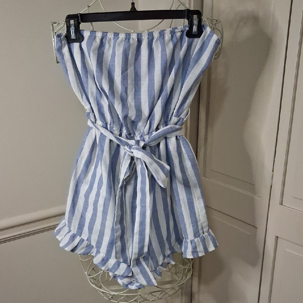 SHEIN Blue and White Striped Garment